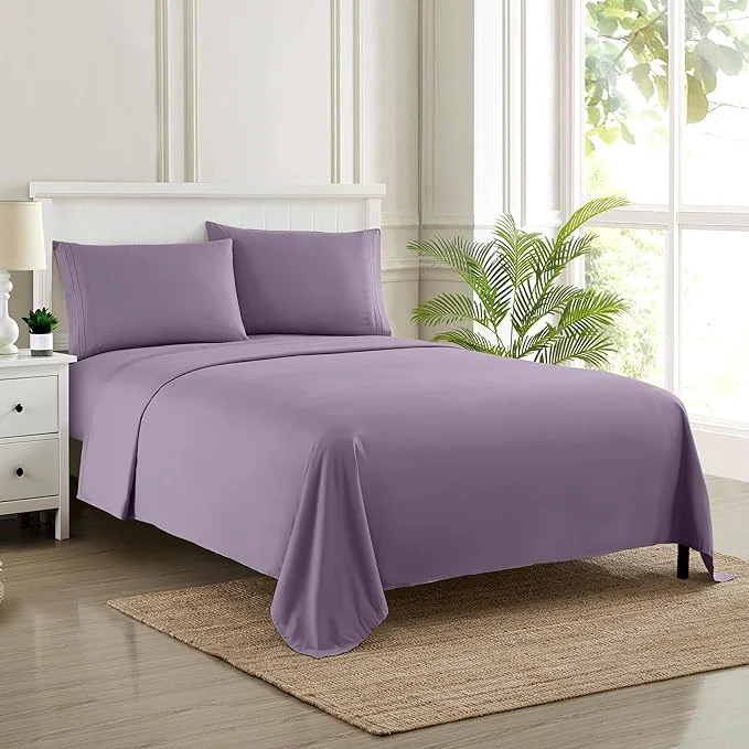 Comfortable California King Sheet Sets – Breathable Luxury Sheets with Full Elastic amp Secure Corner Straps Built In – 1800 Supreme Collection Cal King Deep Pocket Bedding Set Sheet Set California King Plum Efficient