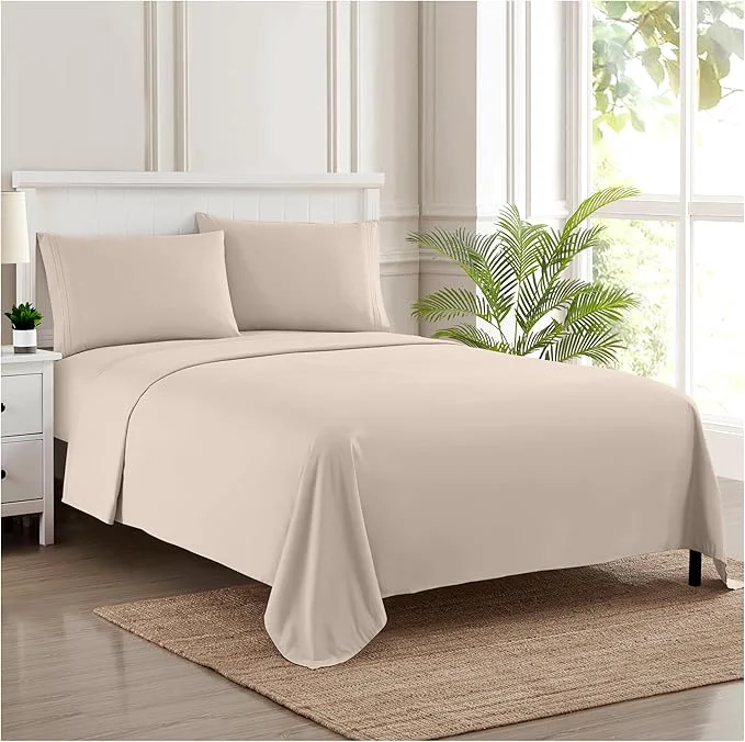 Certified California King Sheet Sets – Breathable Luxury Sheets with Full Elastic amp Secure Corner Straps Built In – 1800 Supreme Collection Cal King Deep Pocket Bedding Set Sheet Set California King Beige High-Grade
