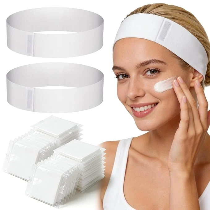 Traditional Noverlife 100PCS Disposable Spa Facial Headbands Elastic Headband Wrap Original Design