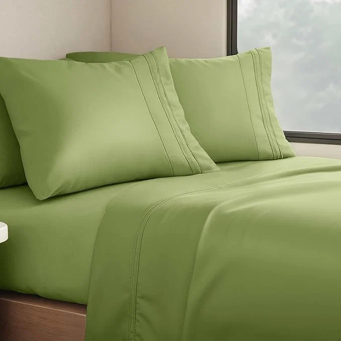 Long-Lasting Clara Clark Bed Sheets Premier 1800 Series 4 Piece RV Queen Sheet Set Luxury Soft Sheets for RV Bunks Short Queen – Calla Green Functional