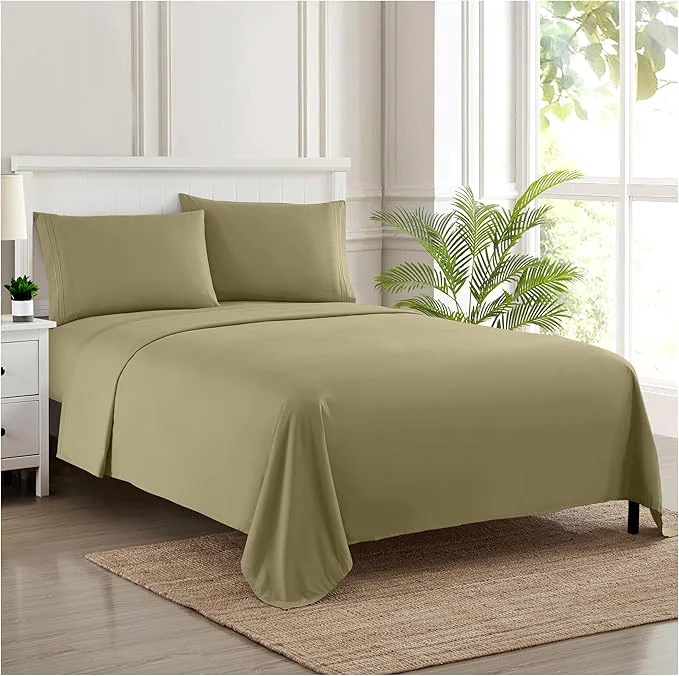 Sophisticated Twin XL Sheets – Breathable Luxury Sheets with Full Elastic amp Secure Corner Straps Built In – 1800 Supreme Collection Extra Soft Deep Pocket Bedding Set Sheet Set Twin XL Sage Eco-Friendly