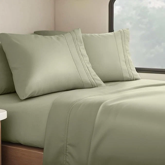 Consistent Clara Clark Bed Sheets Premier 1800 Series 4 Piece RV Queen Sheet Set Luxury Soft Sheets for RV Bunks Short Queen – Sage Green Fine Crafted