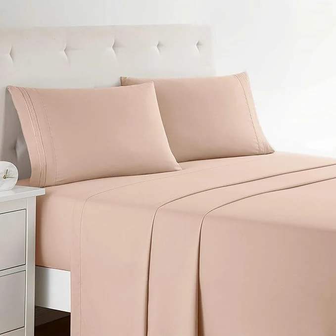Unique Clara Clark Bed Sheets Premier 1800 Series 4 Piece Bed Sheet Set Deep Pocket Wrinkle Fade Stain Resistant Luxury Soft Bedding Sheets amp Pillowcases California King Peach Modern