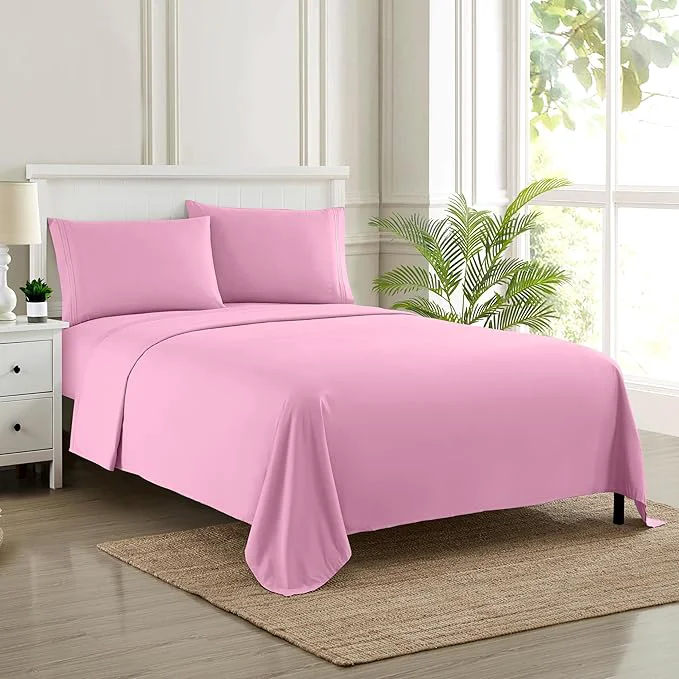 Artisan King Size Sheets – Breathable Luxury Bed Sheets with Full Elastic amp Secure Corner Straps Built In – 1800 Supreme Collection Extra Soft Deep Pocket Bedding Set Sheet Set King Pink Outstanding