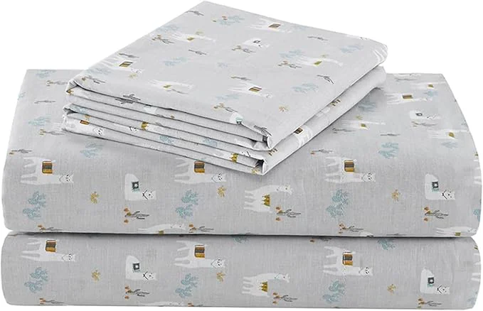 Environmentally Friendly Comfort Spaces Cotton Sheet Set Breathable Lightweight Soft with 14 quot Elastic Pocket Fits up to 16 quot Mattress All Season Cozy Bedding Matching Pillow Case Cal King Lama Multi 4 Piece Flexible
