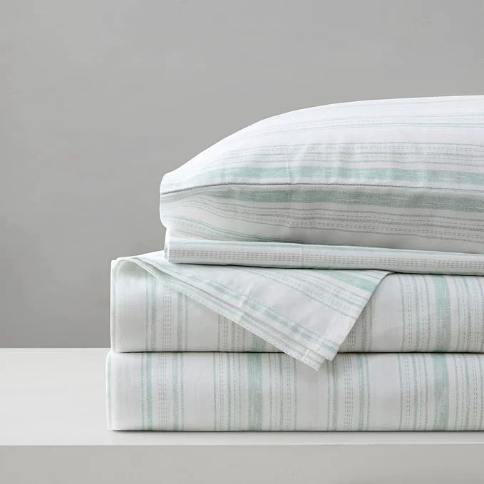 Casual Comfort Spaces Cotton Sheet Set Breathable Lightweight Soft with 14 quot Elastic Pocket Fits up to 16 quot Mattress All Season Cozy Bedding Matching Pillow Case Cal King Good Vibes 4 Piece