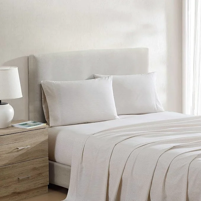 Secure Nautica – Twin XL Bed Sheets Lightweight Cotton Percale Bedding Set with Matching Pillowcase Crisp amp Cool Dorm Essentials Oeko-Tex Penny Pinstripe Brown Excellent