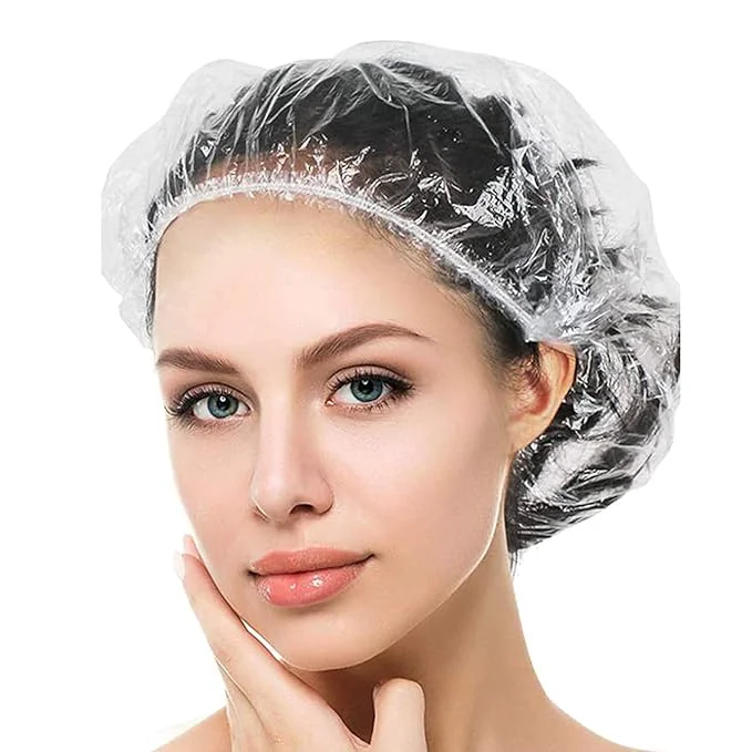 Original Design YIZIJIZI 50PCS Disposable Shower Caps Large Thick Clear Waterproof Shower Cap Stylish