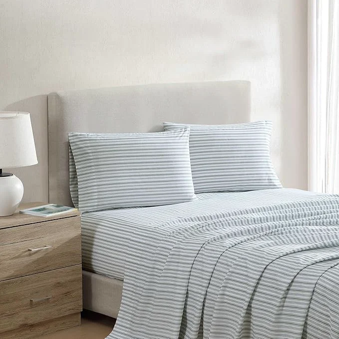 Excellent Nautica – Twin Bed Sheets Lightweight Cotton Percale Bedding Set with Matching Pillowcase Crisp amp Cool Dorm Essentials Oeko-Tex Coleridge Stripe Green Original