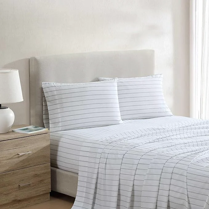 Genuine Nautica – King Bed Sheets Lightweight Cotton Percale Bedding Set with Matching Pillowcases Crisp amp Cool Oeko-Tex Skippers Island Green Elegant