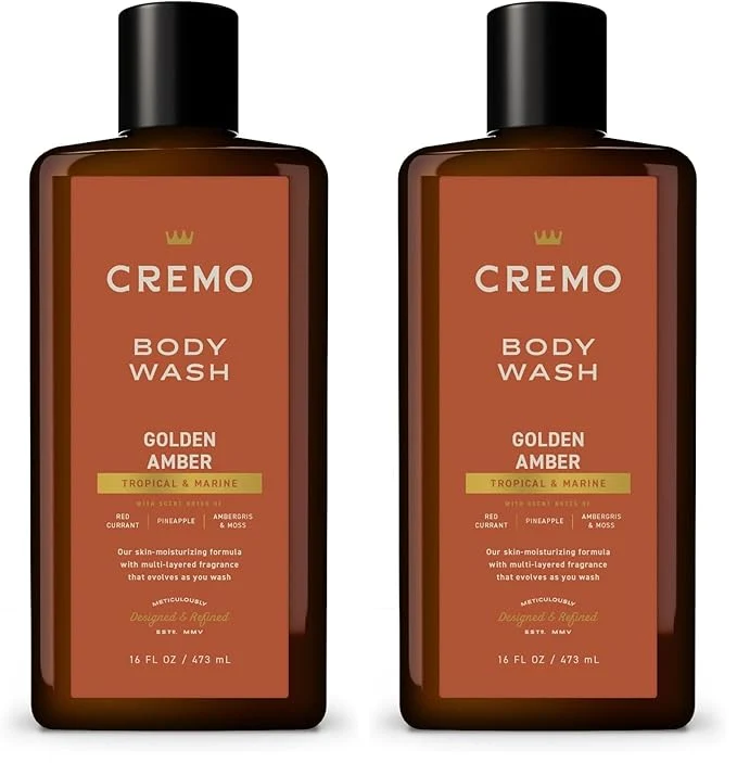 Natural Cremo Body Wash Men Notes of Red Currant Ambergris and Moss Rich-Lathering Durable