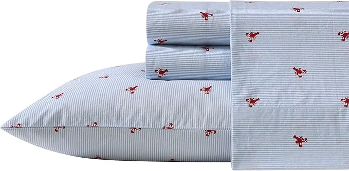 Healthy Nautica – Full Sheets Cotton Percale Bedding Set Casual Home Decor Lobster Walk Red Full Outstanding
