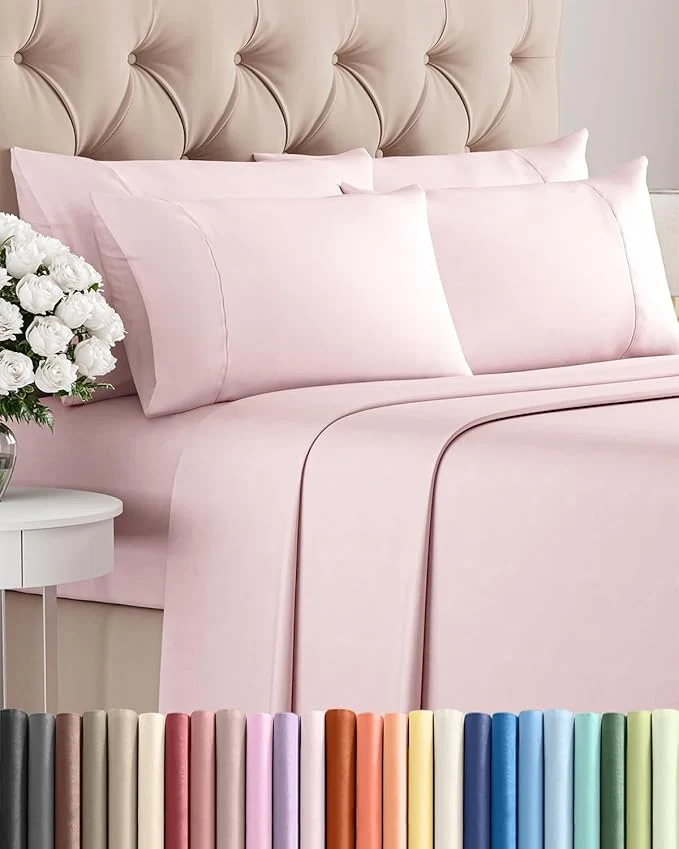 User-Friendly King 6 Piece Sheet Set – Comfy Breathable amp Cooling – Ultra Soft Hotel Luxury Bedding Set w 8-16 Inch Deep Pockets – 1 Flat amp 1 Fitted Sheet amp 4 Pillowcases – Wrinkle amp Easy Care – Lavender Pink Functional