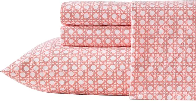 Sustainable Tommy Bahama – King Bed Sheets Crisp amp Cool Cotton Percale Bedding with Matching Pillowcases Lightweight Bed Set Oeko-Tex Bahama Isle Orange Efficient