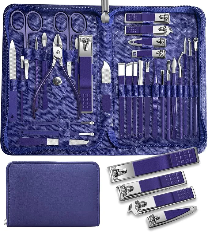 Expertly Made 30Pcs Manicure Pedicure Kit，Nail Clippers Kit Professional and Stainless Steel Dependable