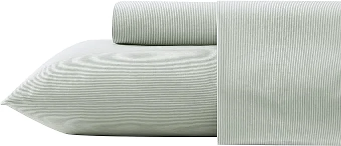 Sustainable Tommy Bahama – King Sheets Washed Percale Cotton Bedding Set Soft amp Breathable Bedroom Decor with Deep Pockets Island Cays Stripe Green King Innovative
