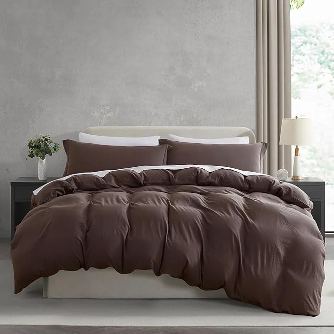 Convenient Nestl Chocolate Brown California King Duvet Cover Sets – Soft Prewashed Cal King Duvet Cover 3 Piece with Zipper Closure 1 Duvet Cover 104×98 inches and 2 Pillow Shams Powerful