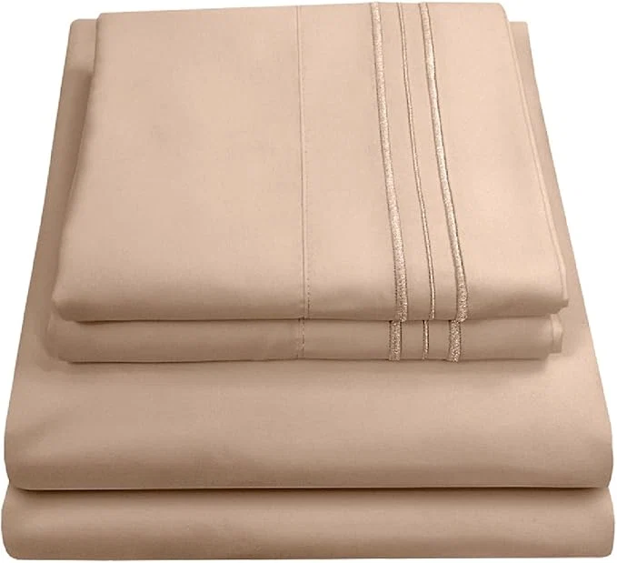Consistent Queen Size Bed Sheets – Breathable Luxury Sheets with Full Elastic amp Secure Corner Straps Built In – 1800 Supreme Collection Extra Soft Deep Pocket Bedding Set Sheet Set Queen Taupe Lightweight