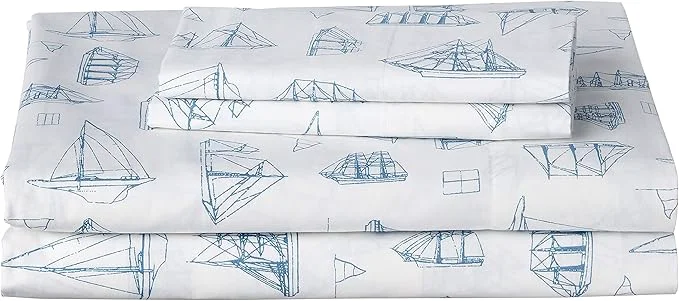 Green Nautica – Queen Sheets Cotton Percale Bedding Set Crisp amp Cool Coastal Home Decor Whitewood Sail Blue Queen Elite