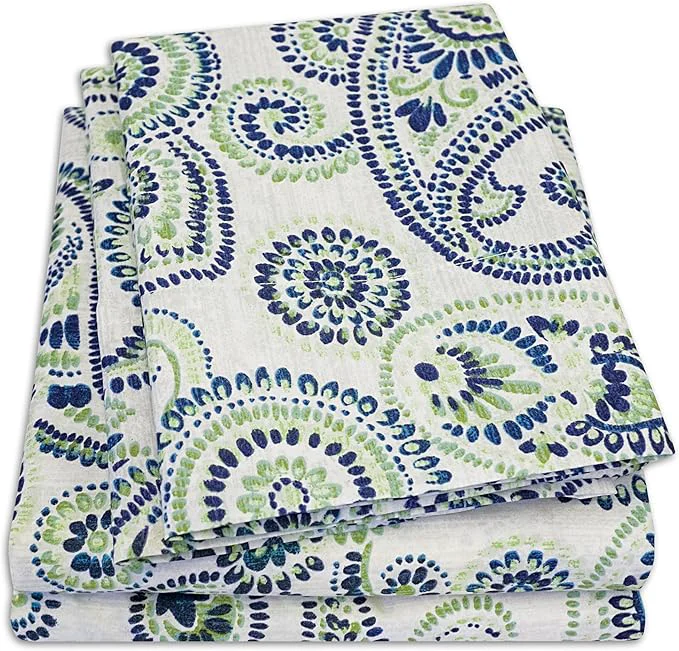 User-Friendly 1500 Supreme Collection Extra Soft Modern Paisley Pattern Sheet Set Queen – Luxury Bed Sheets Set with Deep Pocket Wrinkle Bedding Trending Printed Pattern Queen Size Premium Material