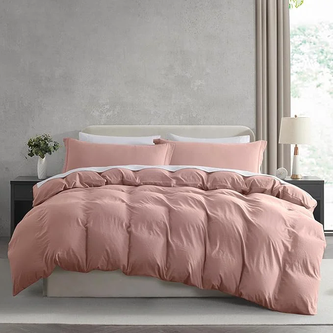 Authentic Nestl Blush Pink California King Duvet Cover Sets – Soft Prewashed Cal King Duvet Cover 3 Piece with Zipper Closure 1 Duvet Cover 104×98 inches and 2 Pillow Shams Durable