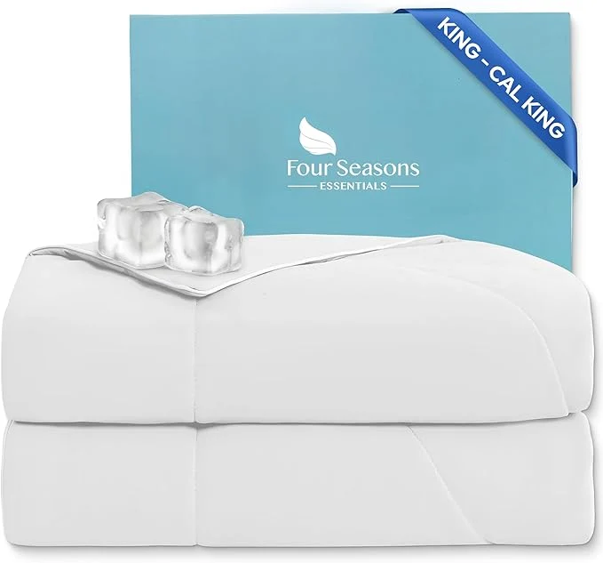 Smart Four Seasons Essentials Cooling Comforter – King Size 106 quot x 90 quot – White Sustainable