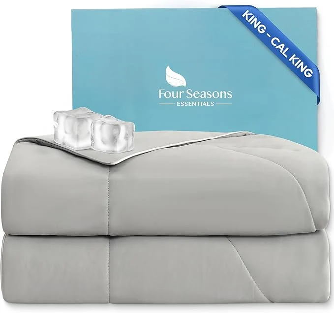 Smart Four Seasons Essentials Cooling Comforter – King Size 106 quot x 90 quot – Gray Responsible