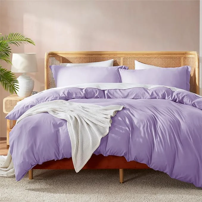 Authentic Nestl Lavender Duvet Cover Full Size – Soft Double Brushed Full Size Duvet Cover Set 3 Piece with Button Closure 1 Duvet Cover 80×90 inches and 2 Pillow Shams High-Performance