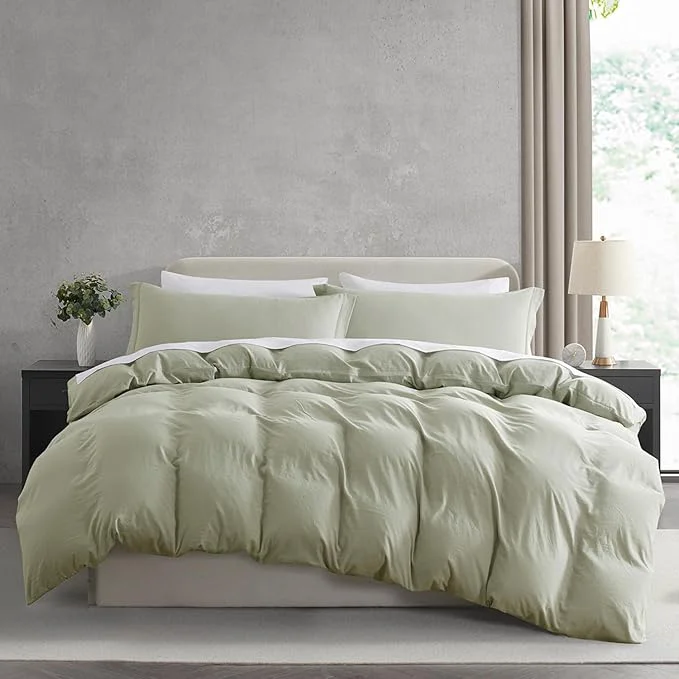 Reliable Nestl Light Sage Duvet Cover King Size – Soft Prewashed King Duvet Cover Set 3 Piece with Zipper Closure 1 Duvet Cover 104×90 inches and 2 Pillow Shams Responsible