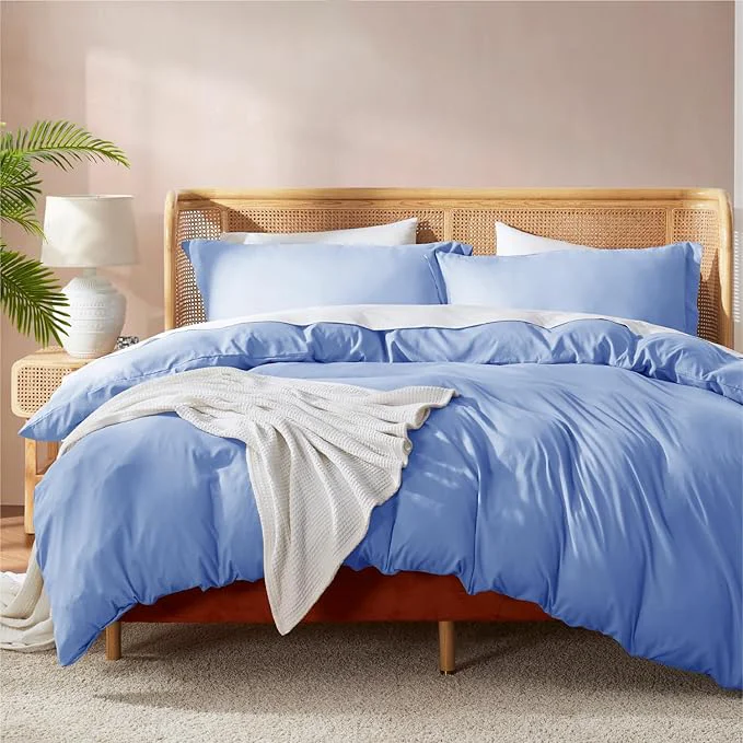 Convenient Nestl Twin Duvet Cover Set – Soft Double Brushed Calm Blue Duvet Cover Twin Twin XL 2 Piece with Button Closure 1 Duvet Cover 68×90 inches and 1 Pillow Sham Crafted