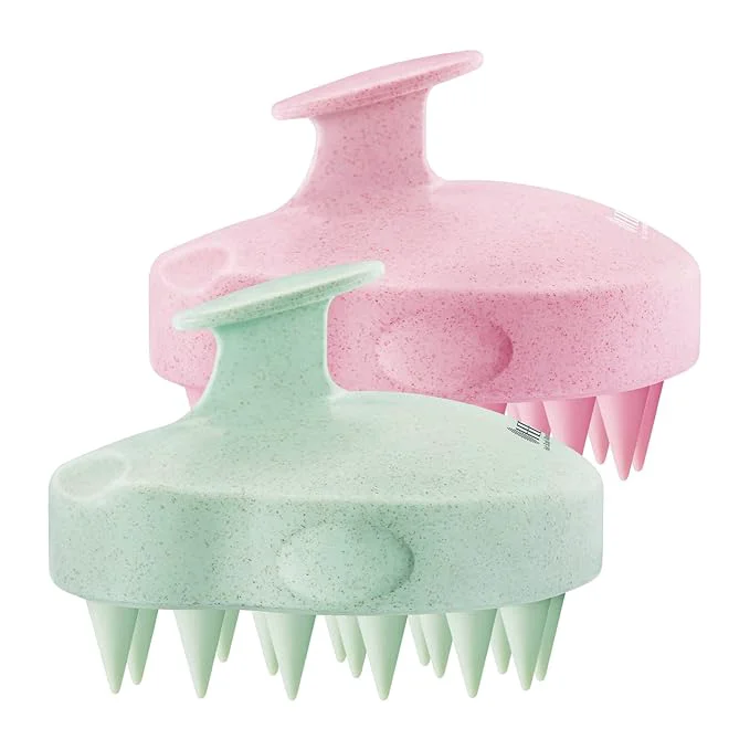 Sustainable HEETA Scalp Massager 2 Pack for Hair Growth Soft Silicone Bristles to Remove Elite