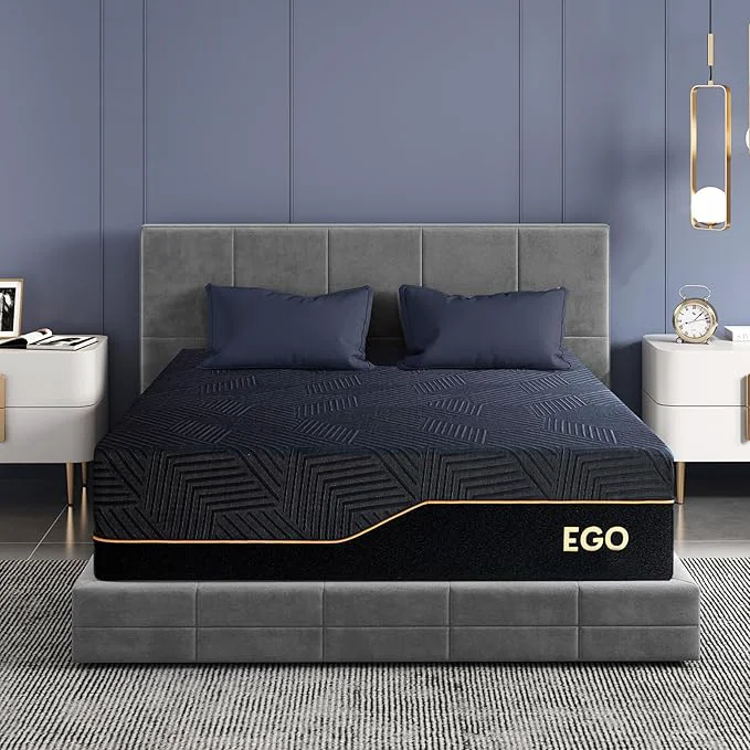 Powerful EGOHOME 14 Inch Twin Memory Foam Mattress for Back Pain Cooling Copper Gel Bed in a Box Foam Made in USA CertiPUR-US Therapeutic Medium Firm Daybed 38x75x14 Black Effective