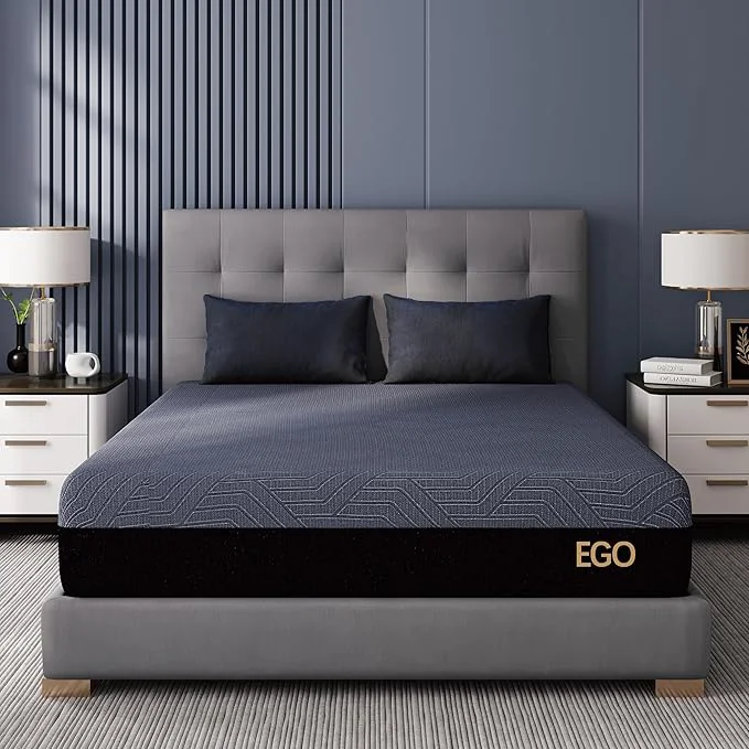 Unique EGOHOME 10 Inch Twin XL Memory Foam Mattress for Back Pain Cooling Copper Gel Bed in a Box Foam Made in USA CertiPUR-US Therapeutic Medium Firm Daybed 38x80x10 Black Clean