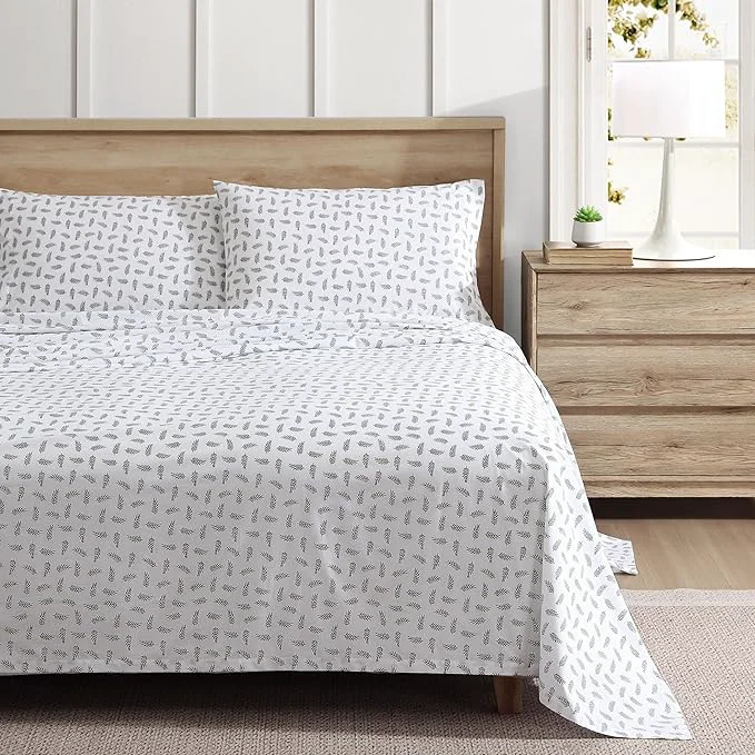 Advanced Eddie Bauer – Twin Sheet Set Cotton Percale Bed Sheets Crisp amp Cool I Dorm Essentials Laurel Leaves Twin Authentic