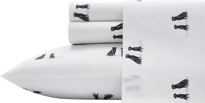 Versatile Eddie Bauer – Twin Bed Sheets Cotton Percale Bedding Set with Matching Pillowcase Crisp amp Cool Dorm Essentials Labrador Fields White Classic