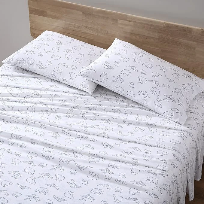 Breathable Eddie Bauer – King Sheets Cotton Percale Bedding Set Crisp amp Cool Home Decor Smokey Bear Camp Grey King User-Friendly