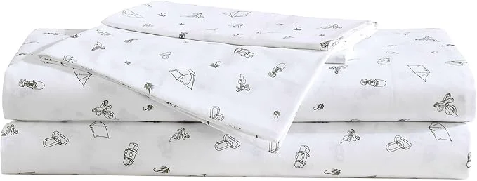 Refined Eddie Bauer – Sheet Set Luxurious Cotton Percale Bedding with Matching Pillowcases Crisp amp Cool Fully Elasticized Camp Green Queen Recyclable
