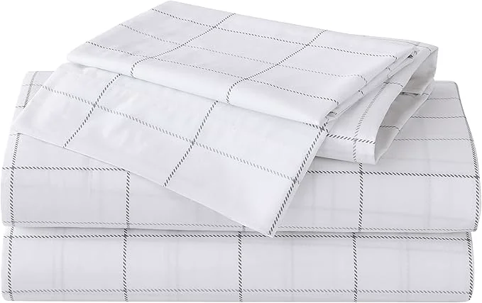 Dependable Eddie Bauer – King Sheets Cotton Percale Bedding Set Crisp amp Cool Home Decor Northern Plaid Grey King Advanced