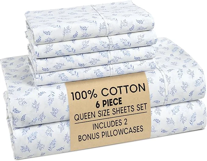 Top-Quality Casa Platino Queen Size Sheets – Cotton Crisp Percale Weave Sheets Queen Size Soft Cozy Feel with 4 Pillowcases 15 quot Deep Pockets amp Breathable Fabric for All Sleepers amp Everyday Use – Amethyst Fast