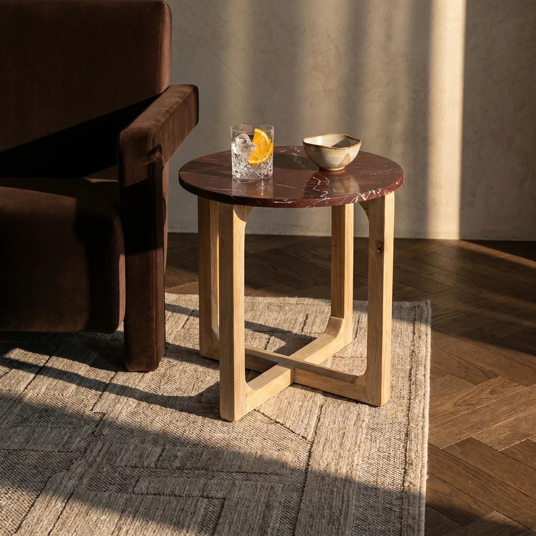 Trusted Marmeren bijzettafel Cherry Ø50 cm Smooth