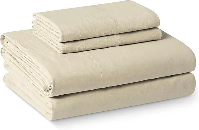 Safe Amazon Basics Queen Bed Sheet 4-Piece Bedding Set Double Brushed Microfiber Ultra Soft Easy Care Beige Original