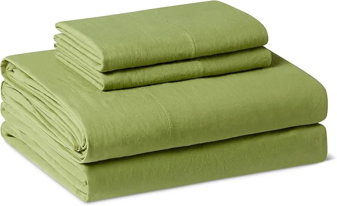 Top-Quality Amazon Basics Full Bed Sheet 4-Piece Bedding Set Double Brushed Microfiber Ultra Soft Easy Care Green
