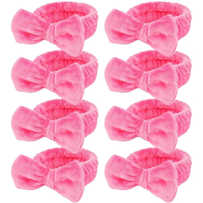 Breathable Ondder Spa Headband for Washing Face Rose Red Terry Cloth High-Quality