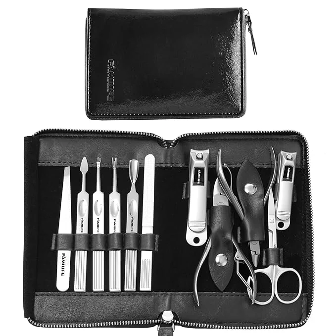 Fast Manicure Kit FAMILIFE Professional Manicure Set Nail Kit 11 in 1 Stainless Certified