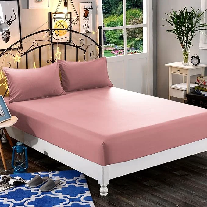 Modern Elegant Comfort 1500 Premium Hotel Quality 1-Piece Fitted Sheet Softest Quality Microfiber-Deep Pocket up to 16 inch Wrinkle and Fade Resistant King Dusty Rose Certified