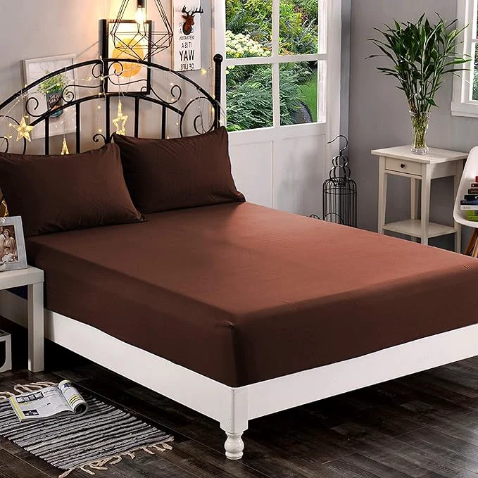 Exceptional Elegant Comfort 1500 Premium Hotel Quality 1-Piece Fitted Sheet Softest Quality Microfiber-Deep Pocket up to 16 inch Wrinkle and Fade Resistant California King Chocolate Brown Proven