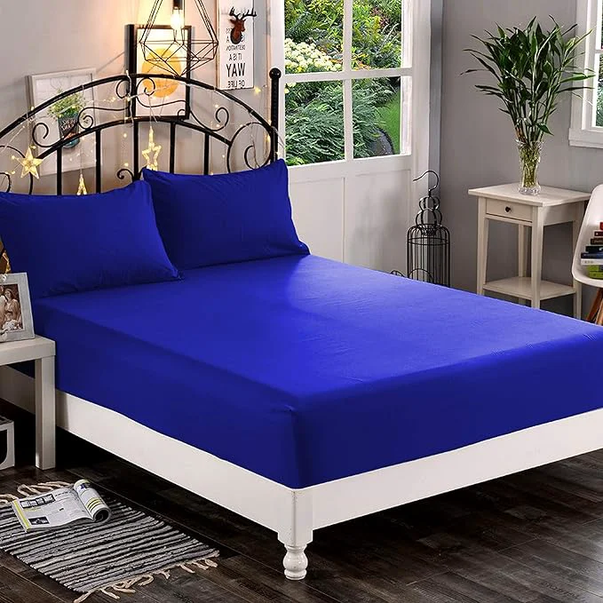 Solid Elegant Comfort 1500 Premium Hotel Quality 1-Piece Fitted Sheet Softest Quality Microfiber – Deep Pocket up to 16 inch Wrinkle and Fade Resistant Queen Royal Blue Official