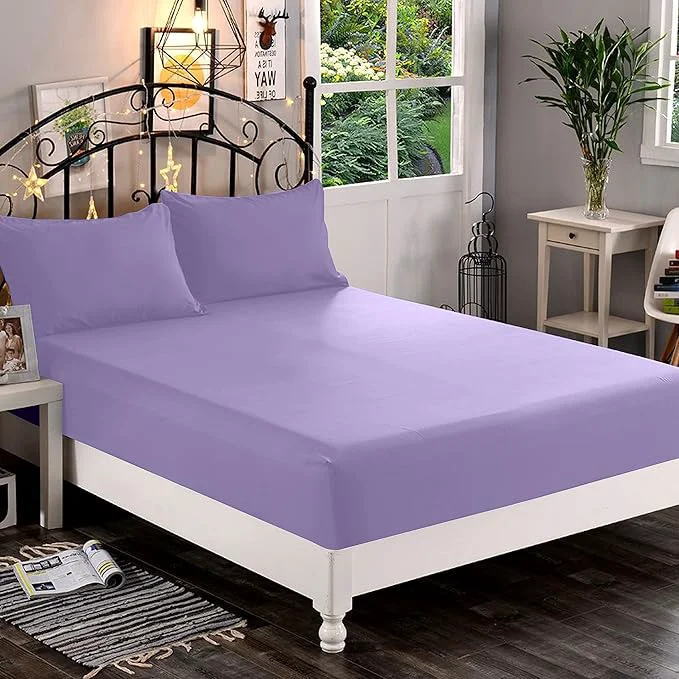 Premium Material Elegant Comfort 1500 Premium Hotel Quality 1-Piece Fitted Sheet Softest Quality Microfiber – Deep Pocket up to 16 inch Wrinkle and Fade Resistant California King Lavender Sophisticated
