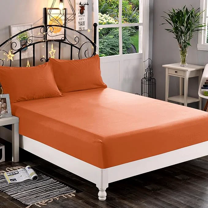 Next-Generation Elegant Comfort 1500 Premium Hotel Quality 1-Piece Fitted Sheet Softest Quality Microfiber-Deep Pocket up to 16 inch Wrinkle and Fade Resistant King Coral User-Friendly