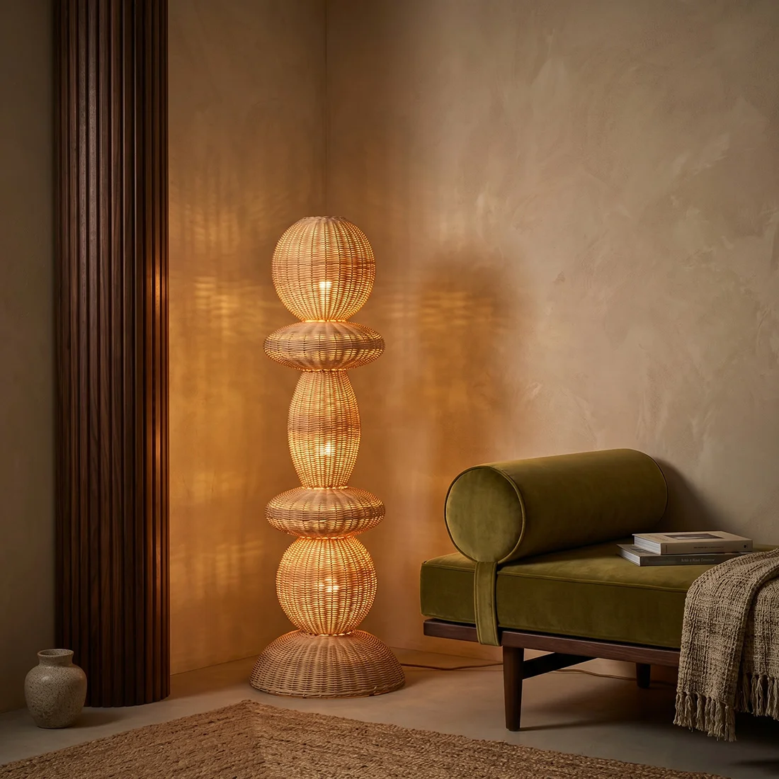 Sustainable Tao rotan vloerlamp 140 cm Casual